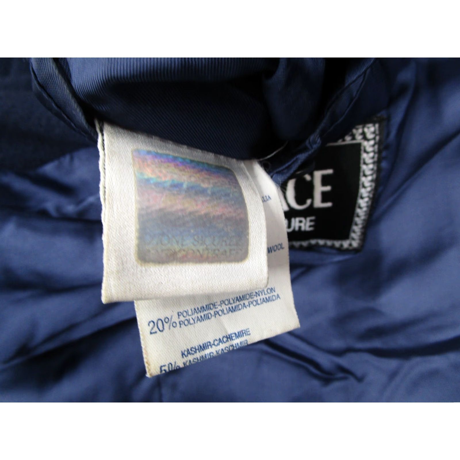 Versace VINTAGE Versace Jeans Couture Blazer Men's 42 Regular Blue Wool Blend 90s Italian Classic Size 42R - 5 Thumbnail