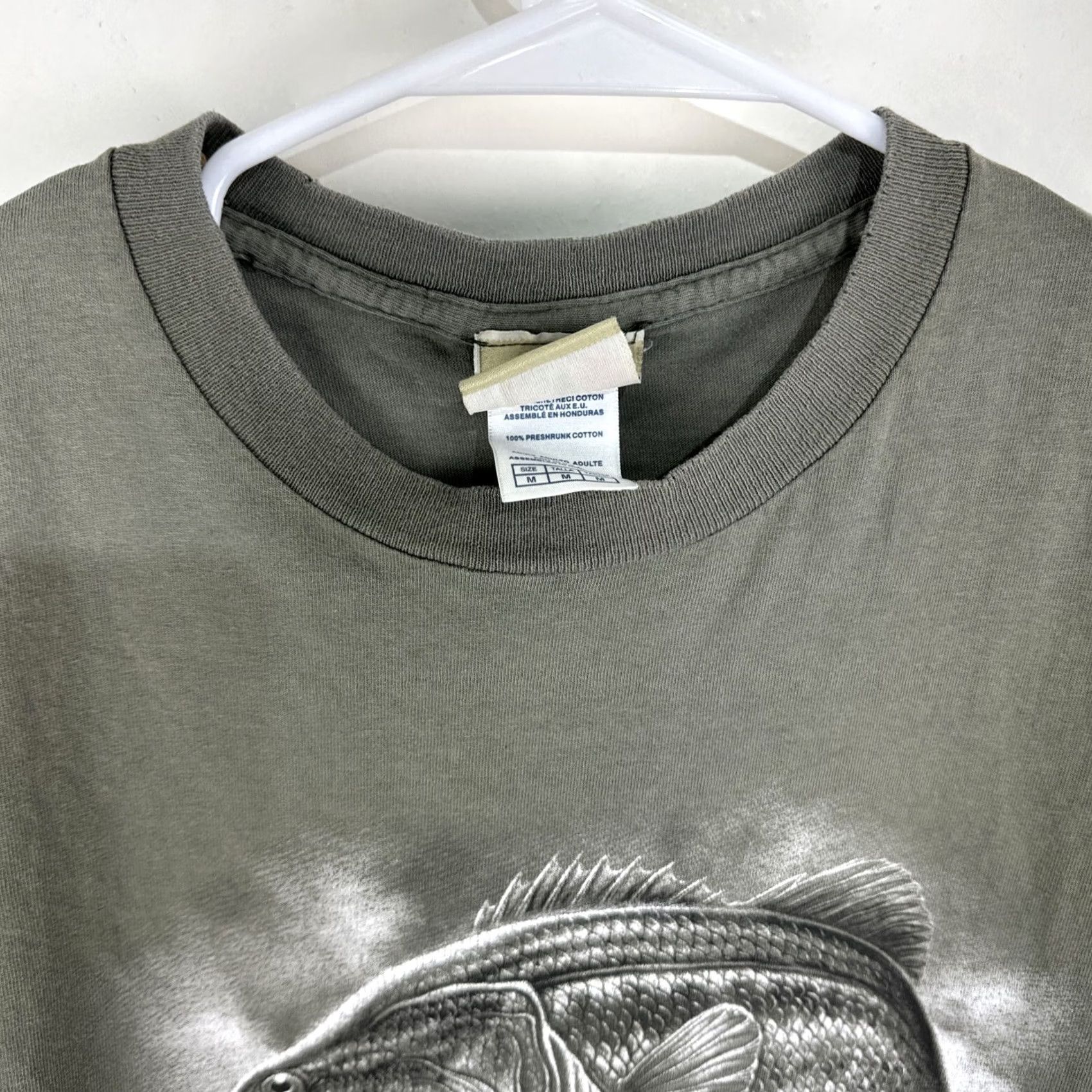 Vintage VINTAGE Nature Animal Freshwater Bass Fishing Feel The Power T-Shirt Medium Gray Size US M / EU 48-50 / 2 - 5 Thumbnail