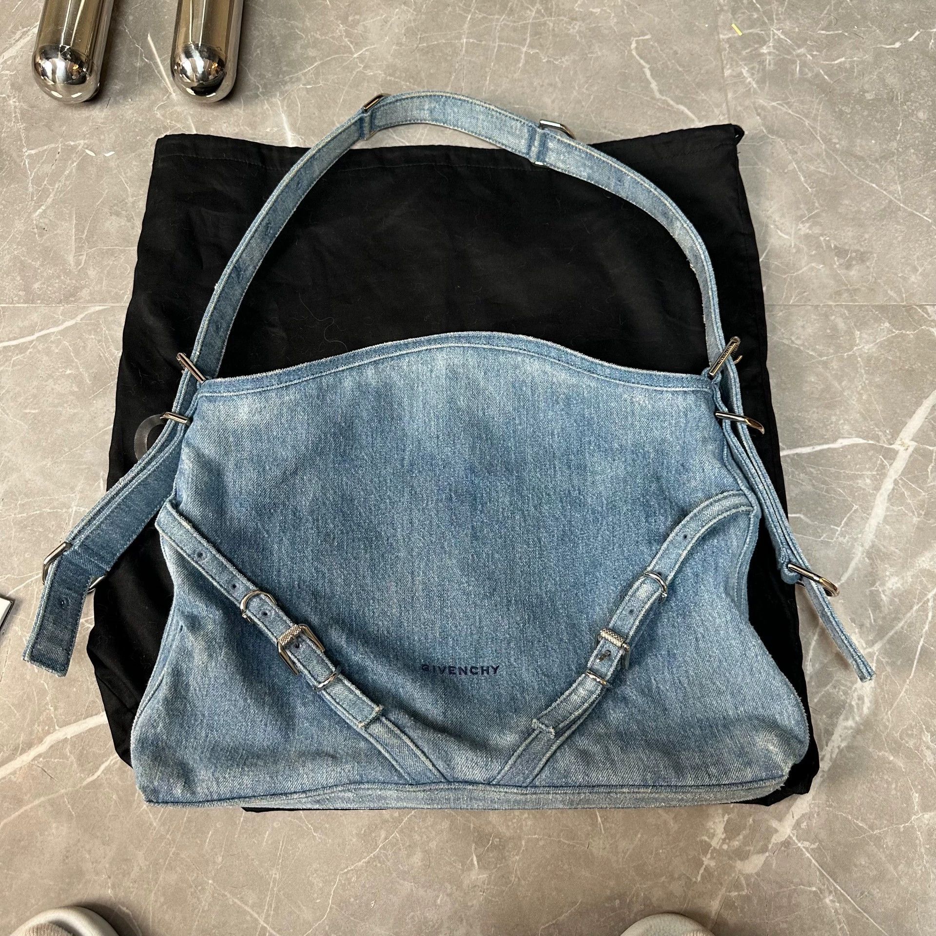 Givenchy Givenchy Voyou Silver Strap Denim Mid Blue Women's Size ONE SIZE - 1 Thumbnail
