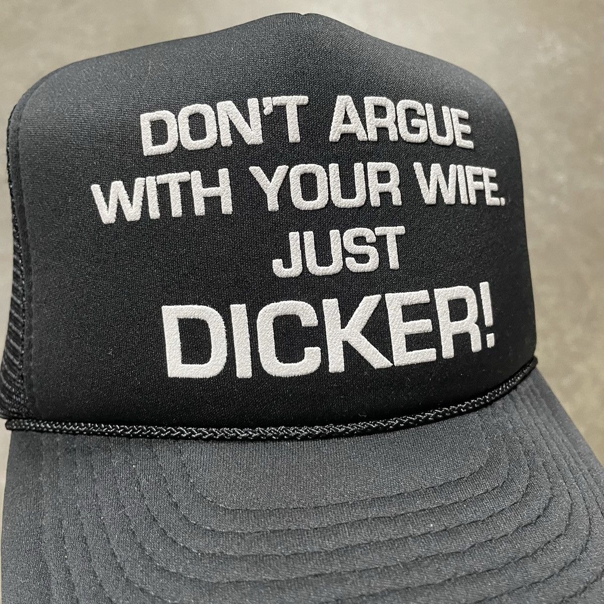 Vintage Vintage Funny Inappropriate Slogan Humor Trucker Hat Black Size ONE SIZE - 3 Thumbnail