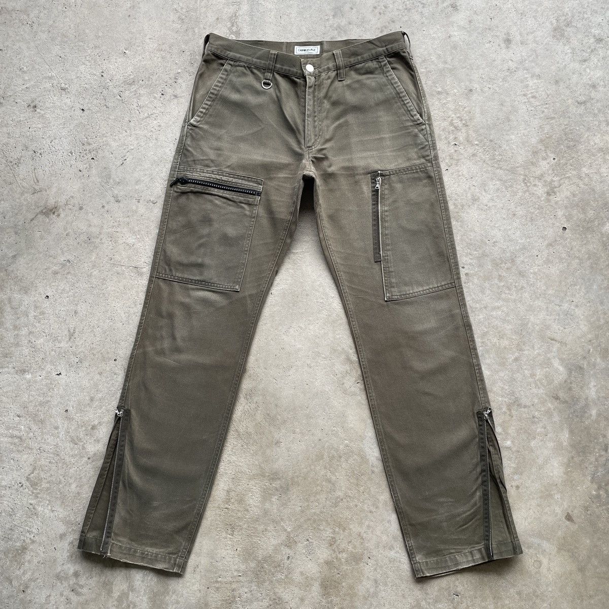 image of Sophnet x Vintage W32 Vintage Sopnet Faded Multipocket Cargo Pants Ankle Zip in Taupe, Men's