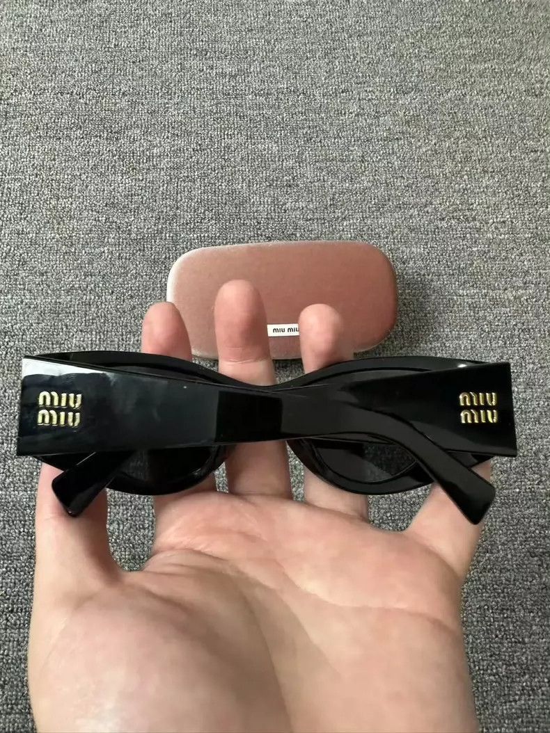 Prada Miu Miu Cat Eye Sunglasses in Black -2505 Size ONE SIZE - 2 Thumbnail