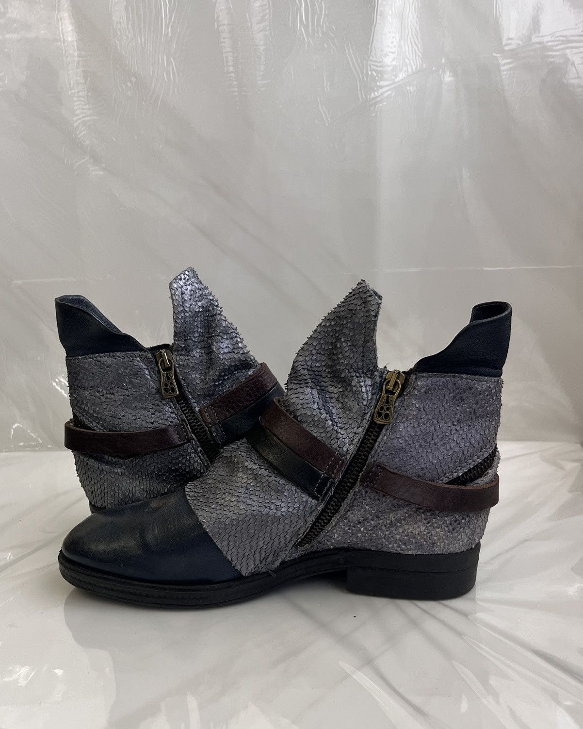 A.S.98 As 98 Airstep Zipper Boho Biker blue distressed boot Size US 8 / IT 38 - 7 Thumbnail