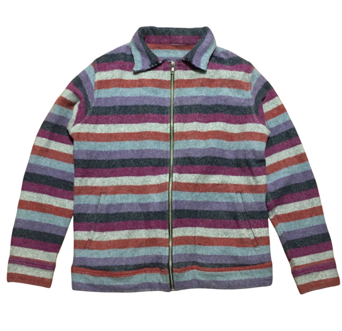 The Elder Statesman THE ELDER STATESMAN Mens Cashmere Stripped Jacket Cardigan L Size US L / EU 52-54 / 3 - 1 Thumbnail