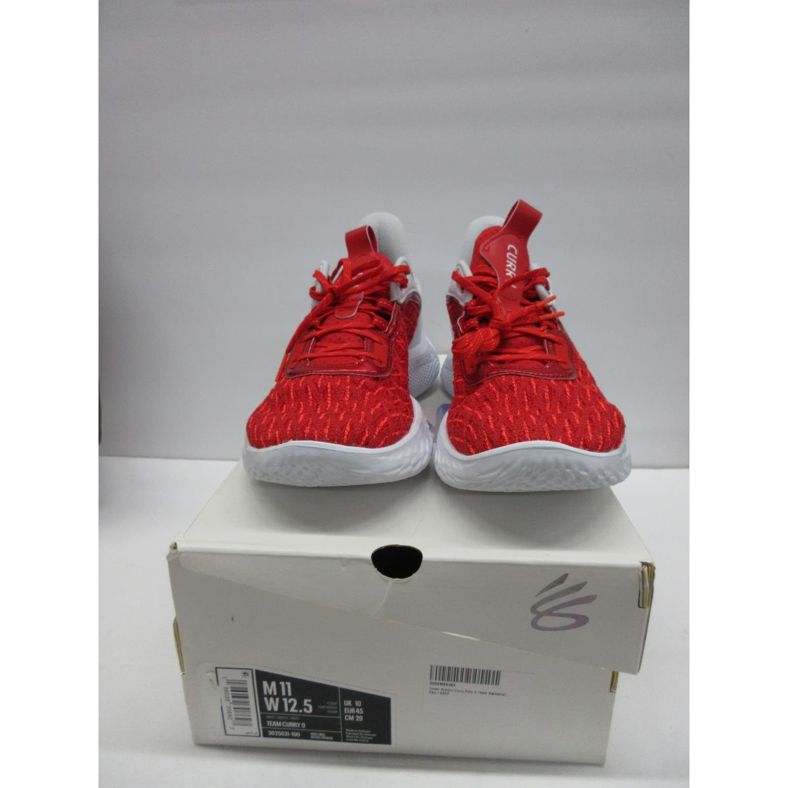 image of Under Armour Curry Flow 9 Team Shoes -M 11/ W12.5, Red/white, Men's