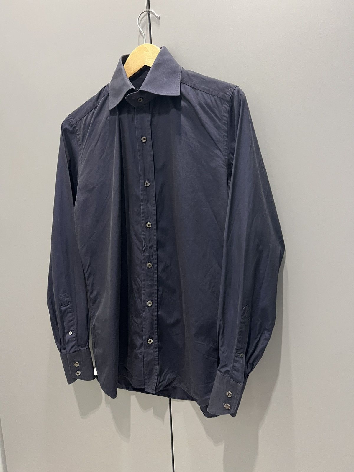 Tom Ford Tom Ford Cotton Shirt Dark Blue Small Size US M / EU 48-50 / 2 - 4 Thumbnail