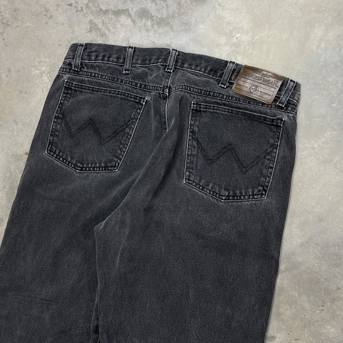 Vintage × Wrangler Vintage Wrangler Jeans Straight Leg Faded Black Denim 2000s Size US 34 / EU 50 - 2 Thumbnail