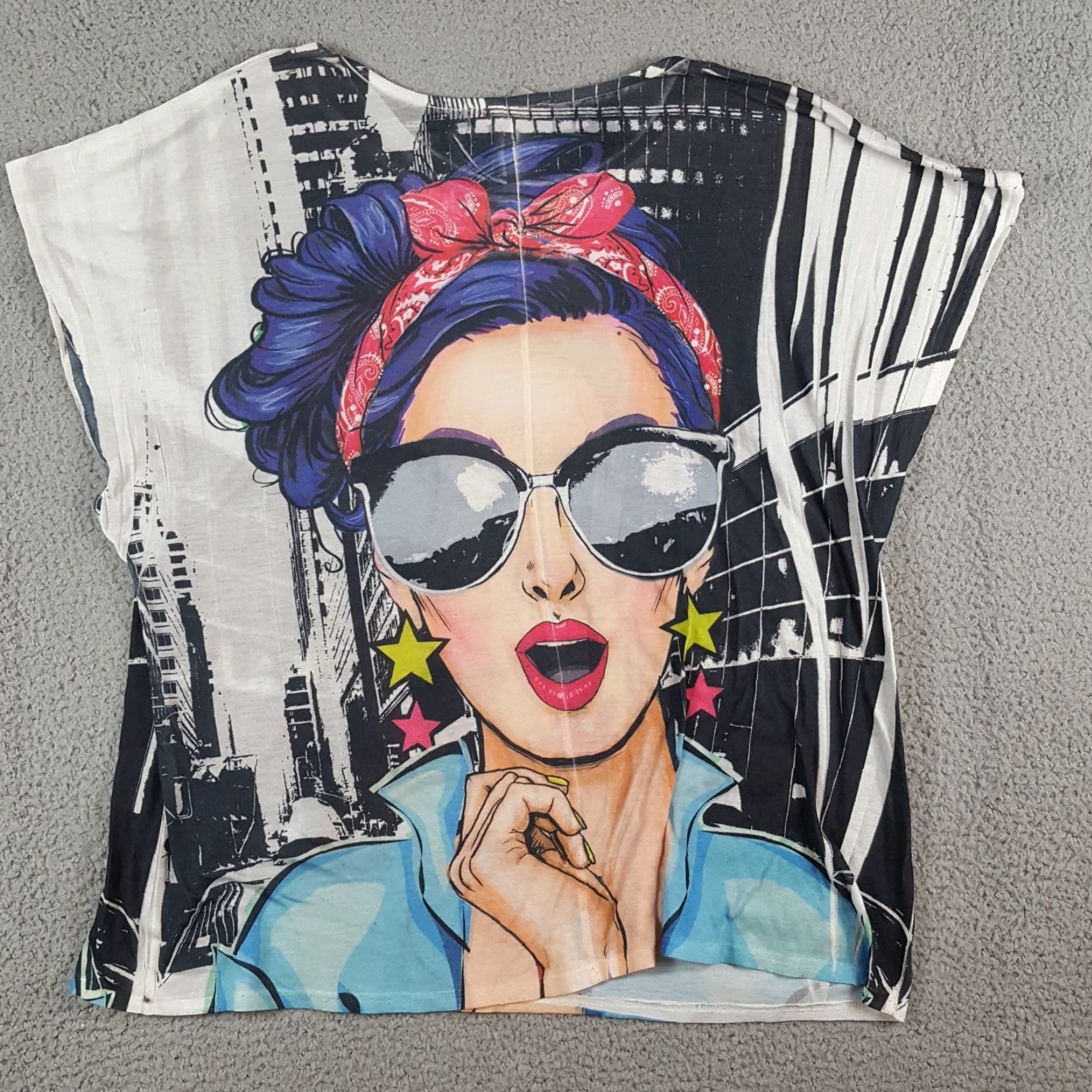 Rainbow VINTAGE Hollywood City Girl Women's Size L Sun Glasses Movie Star T Shirt Top Size L / US 10 / IT 46 - 4 Thumbnail