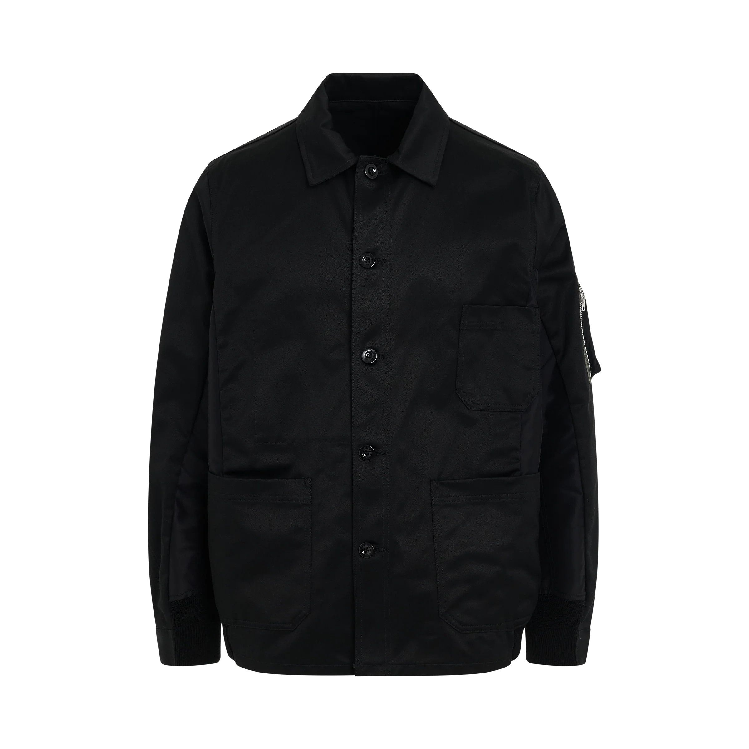 Sacai o1mris0824 Twill Jacket in Black Size US S / EU 44-46 / 1 - 1 Thumbnail