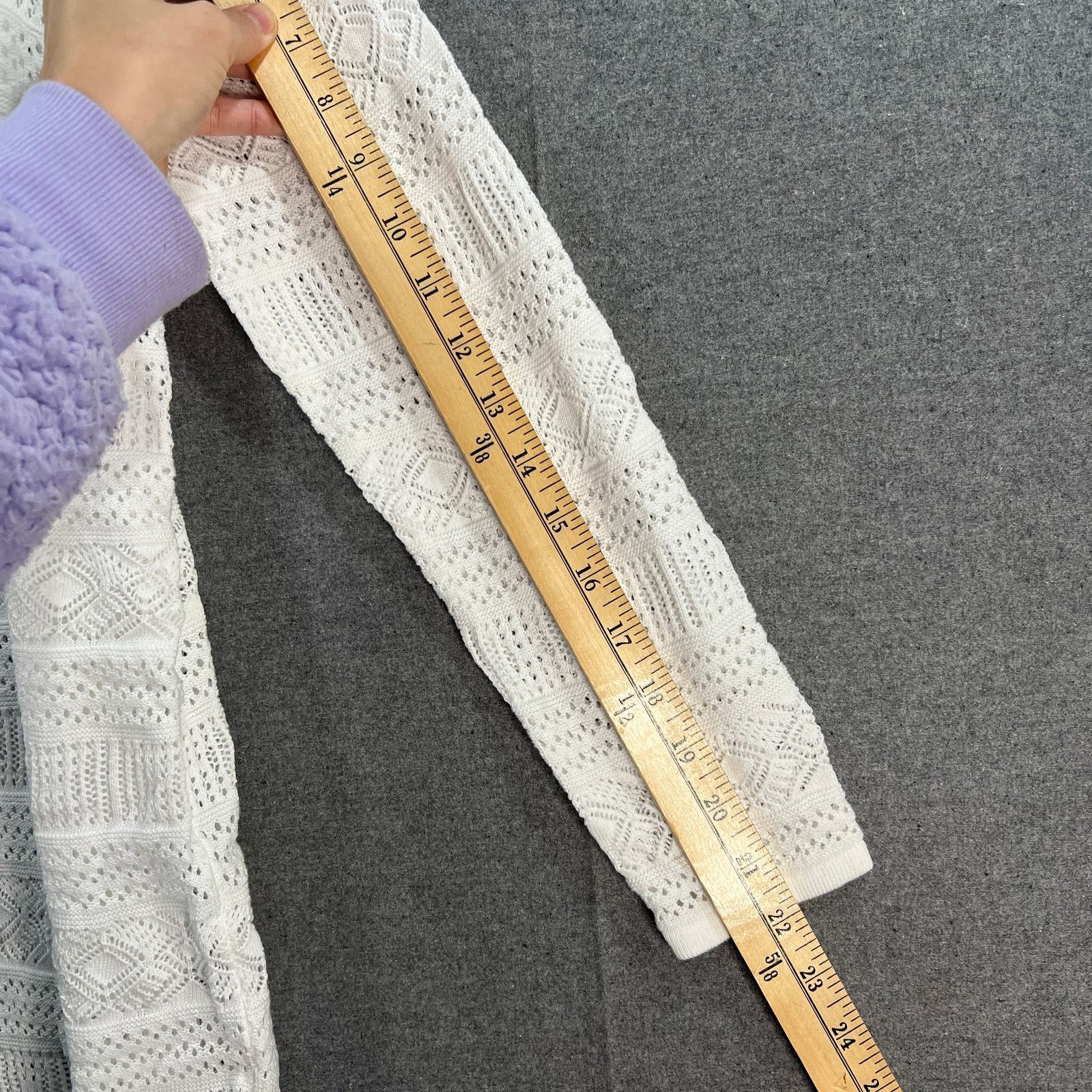 Other Joan Rivers Crochet Stripe Open Front Cardigan White Size XXS / US 00 / IT 34 - 9 Thumbnail