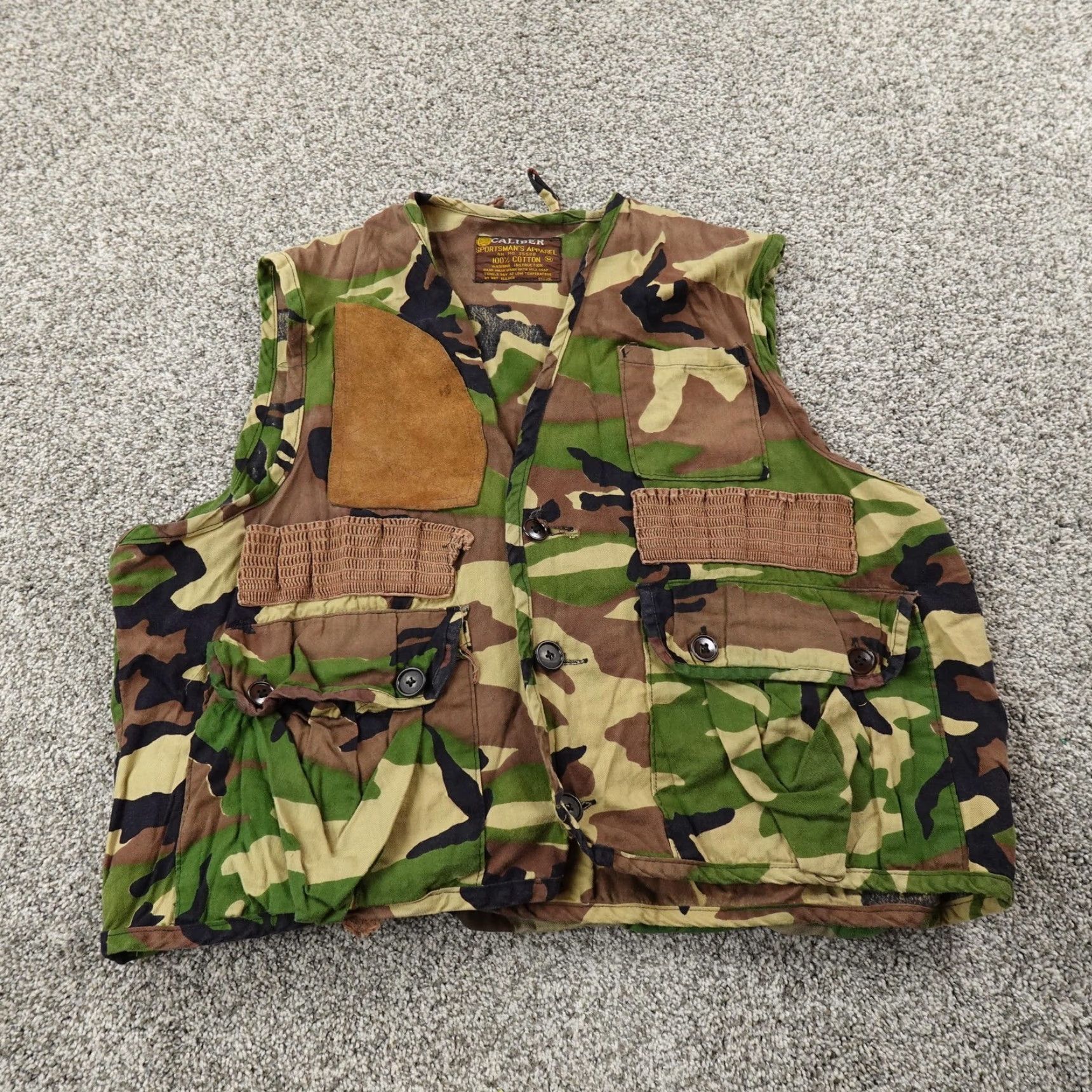 Vintage VINTAGE Caliber Vest Shirt Men M Green Camouflage Hunting Outdoors Pockets Button Military Jacket Size US M / EU 48-50 / 2 - 2 Thumbnail