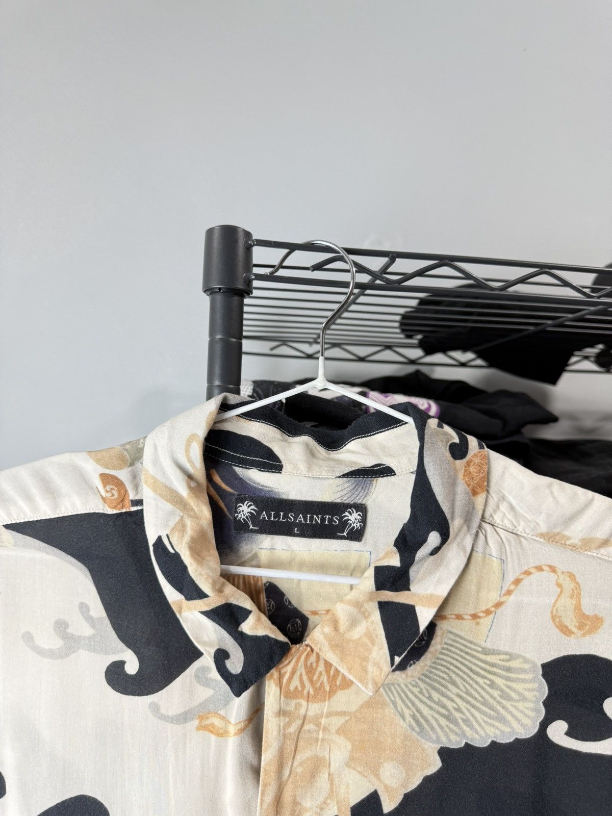 Allsaints AllSaints Pattern Japan Fish Print Shirt Luxury Retro Style Size US L / EU 52-54 / 3 - 4 Thumbnail