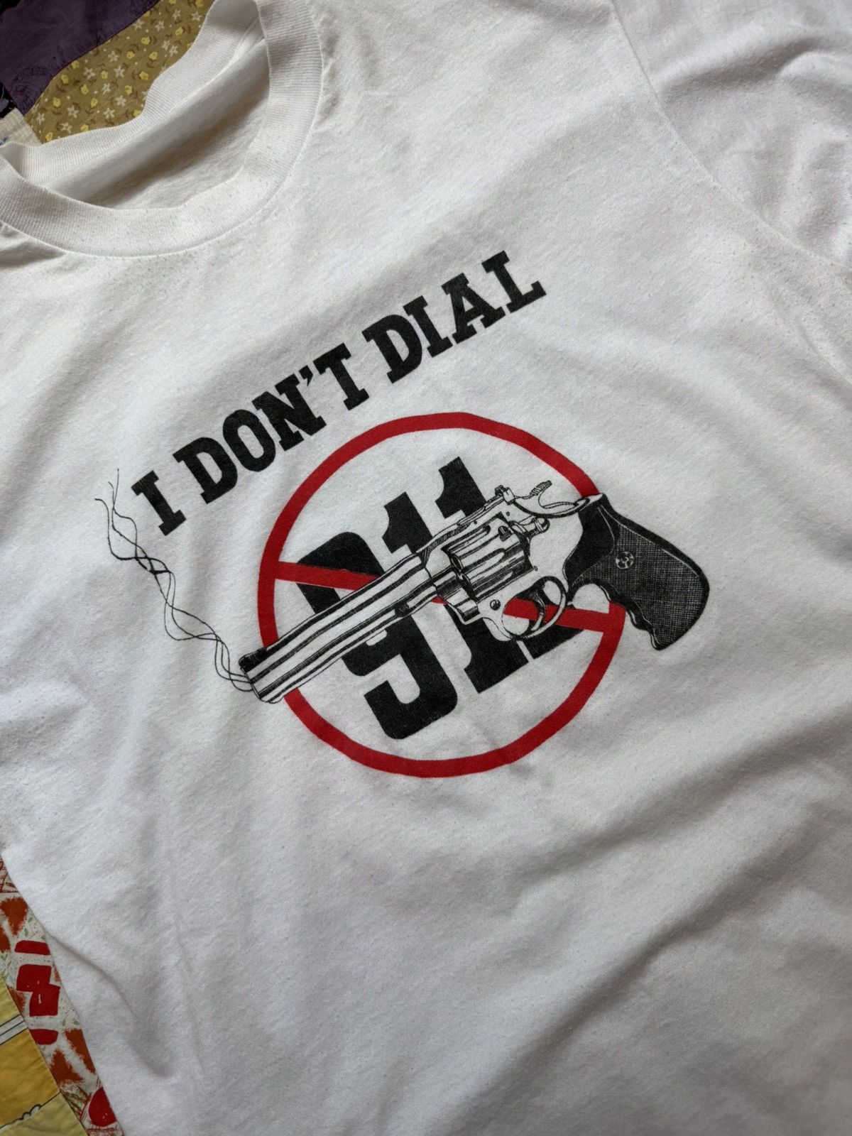 Other Vintage 80s “I Don’t Dial 911” T-Shirt Size US S / EU 44-46 / 1 - 2 Thumbnail