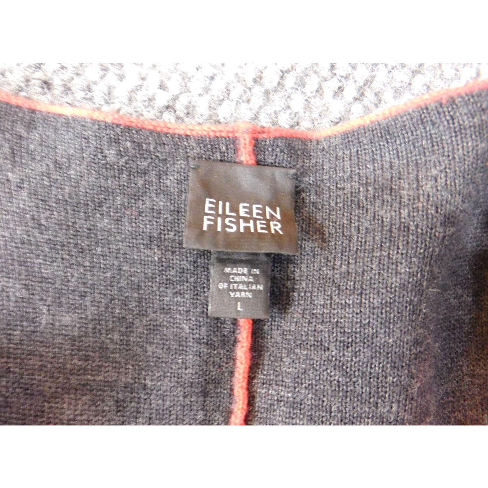 Eileen Fisher Eileen Fisher Sweater Cardigan Womens Large Red Wool Knit Button Open Round Neck Long Sleeve Raglan Stretch Vintage No (adjust if necessary) Size L / US 10 / IT 46 - 7 Thumbnail