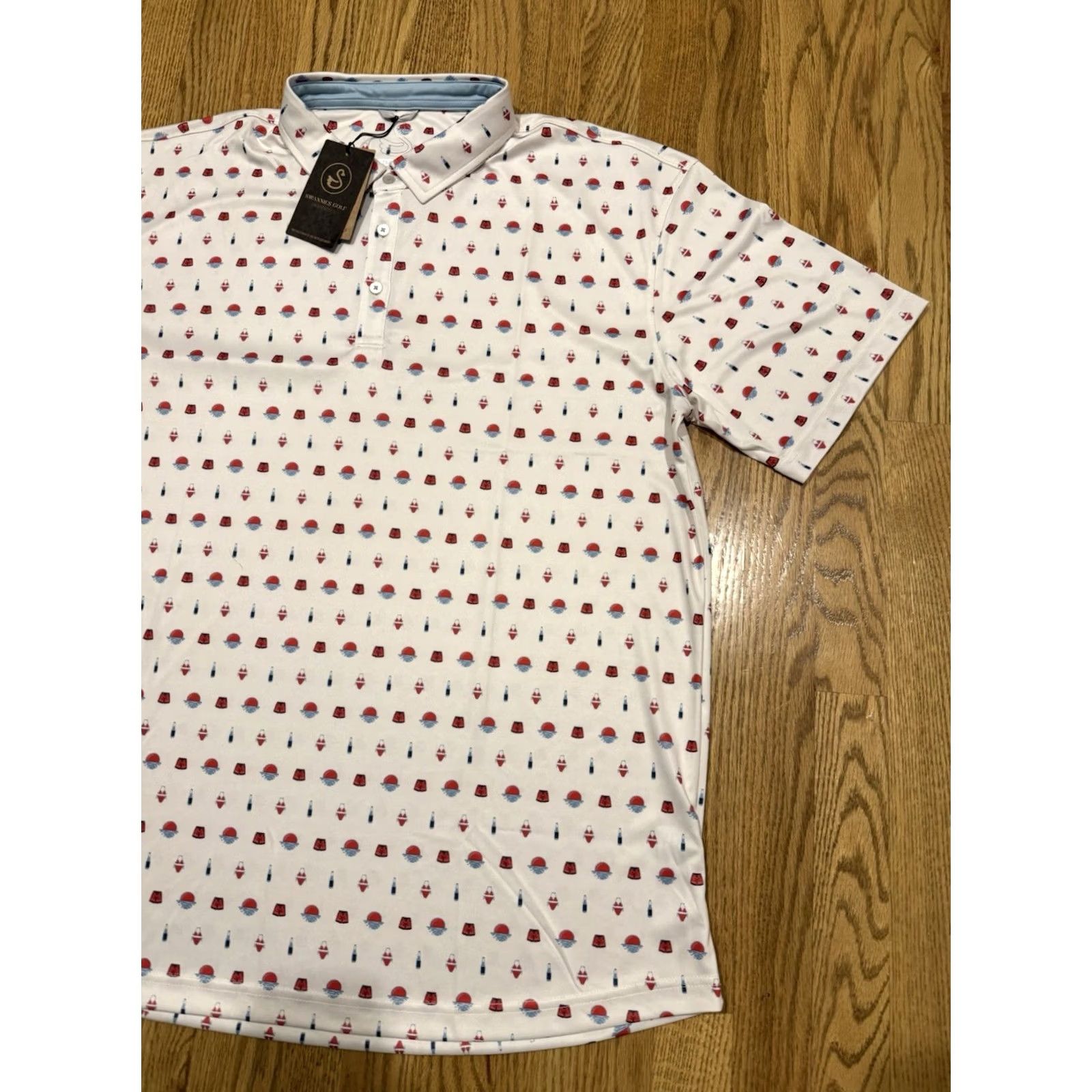 Vintage Swannies Golf Polo Shirt Men XXL White Quick Dry Moisture Wicking Breathable UV Protection Classic Outdoor Golf Shirt Mens 2XL Polo Size US XXL / EU 58 / 5 - 3 Thumbnail