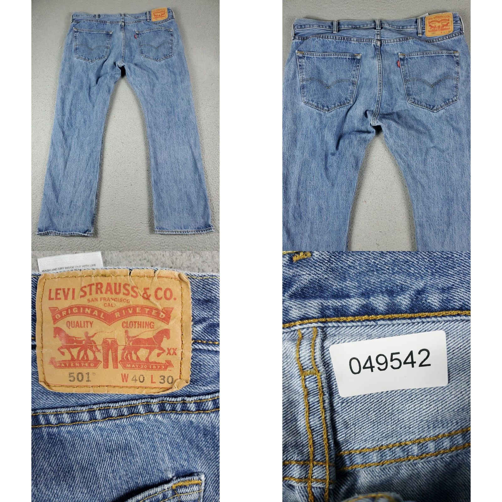 Levi's Levis 501 Blue Straight Leg Mens Jeans Size 40x30 Cotton Size US 40 / EU 56 - 8 Thumbnail