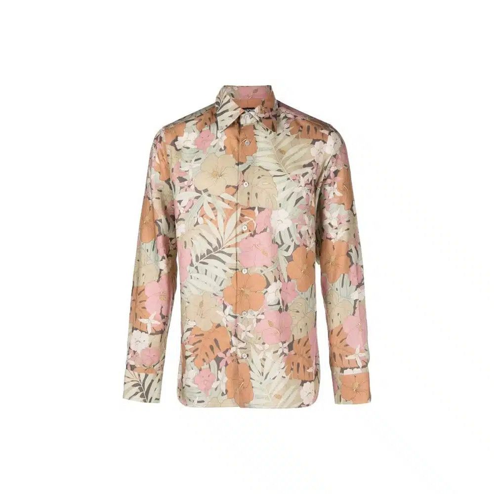 Tom Ford o1loc1c0325 HSC001 Floral Print Shirt in Multicolor Size US S / EU 44-46 / 1 - 1 Thumbnail