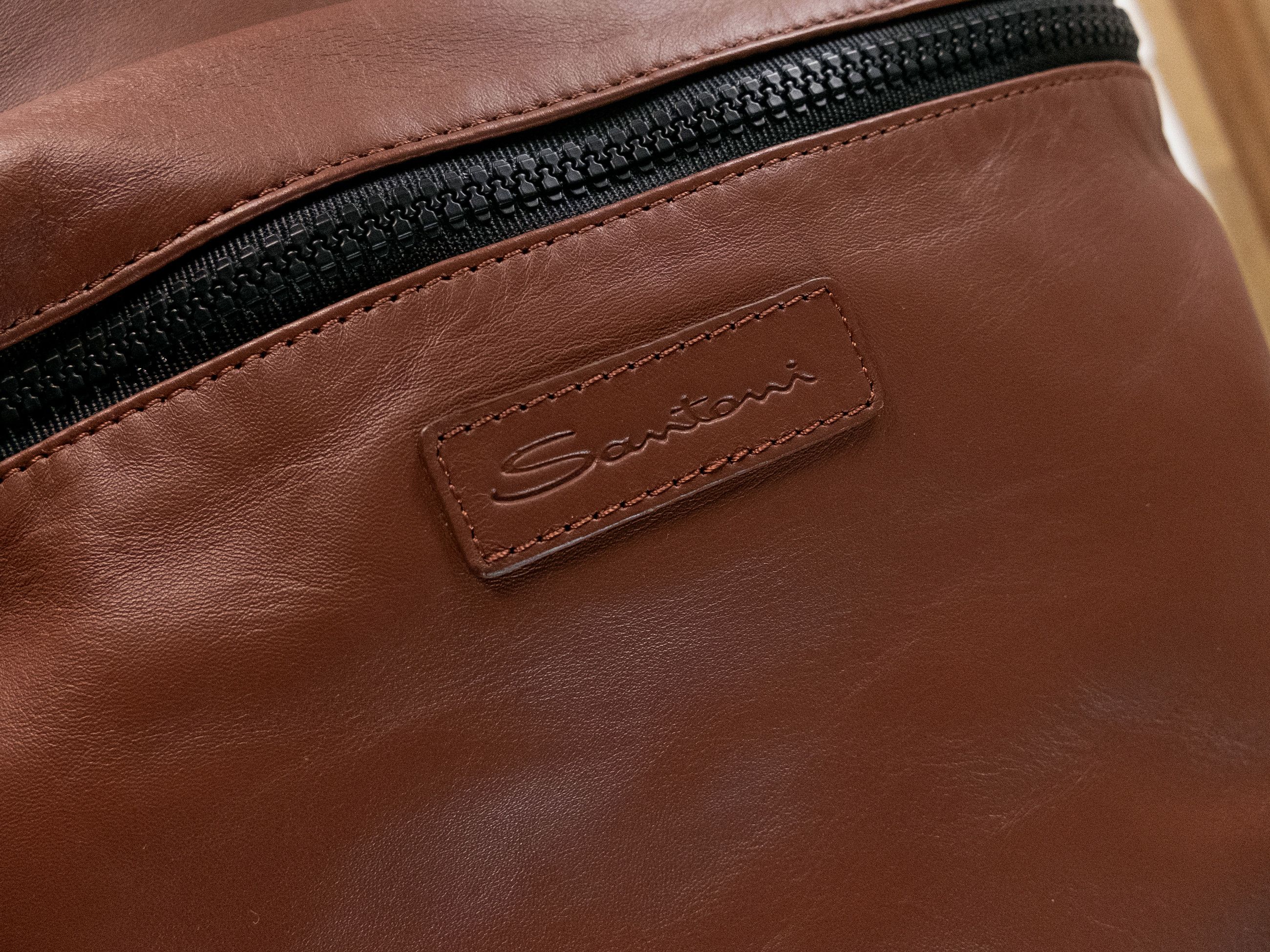 Santoni SANTONI brown lightweight soft leather backpack authentic Size ONE SIZE - 6 Thumbnail