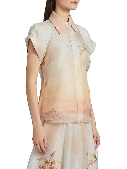 Zimmermann oc11z0226 Illuminate Fitted Blouse In Multicolor Size XS / US 0-2 / IT 36-38 - 4 Thumbnail