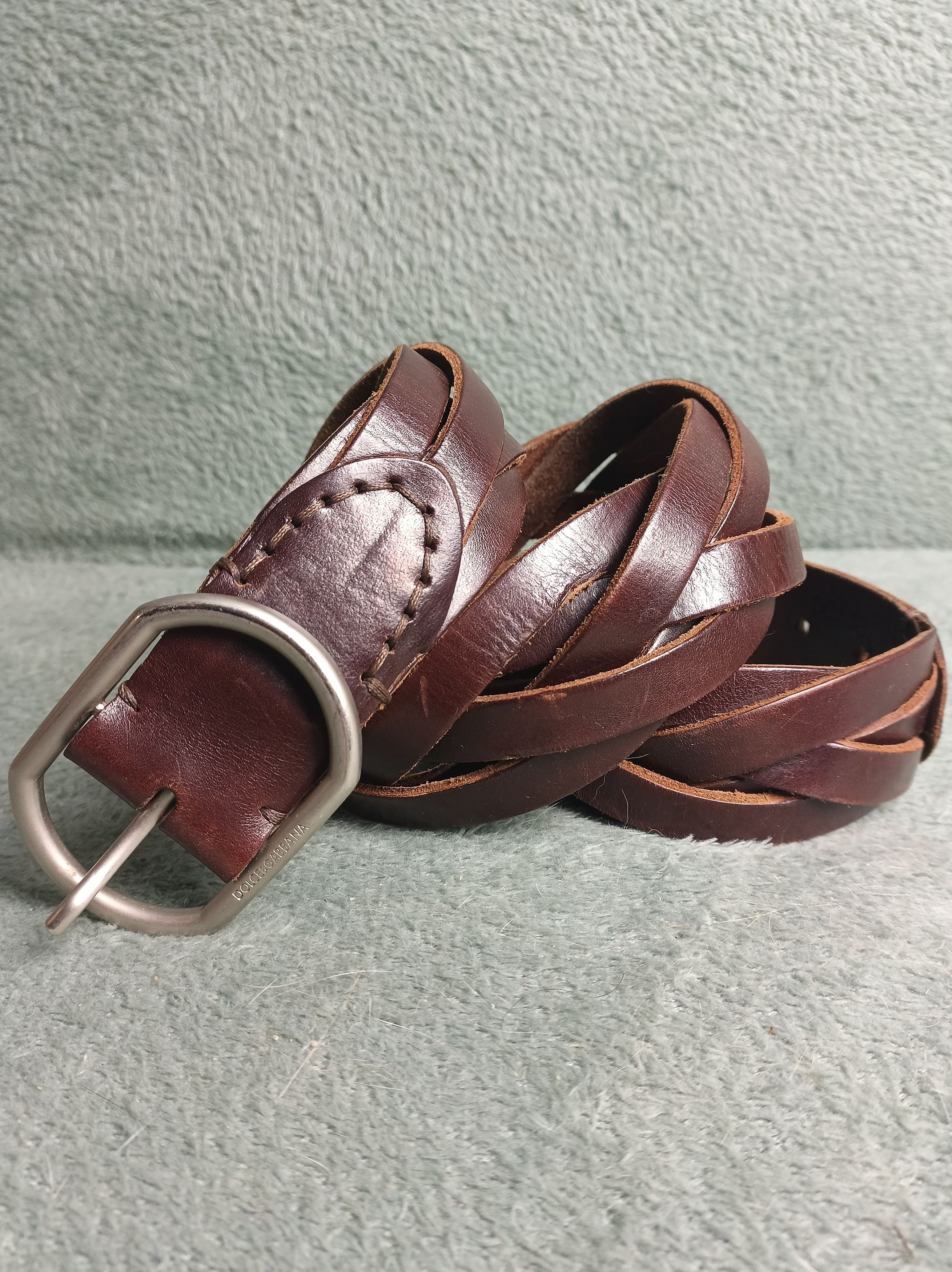 Dolce & Gabbana Dolce & Gabbana Leather Woven Wide Belt Size 90/46 Size ONE SIZE - 1 Thumbnail