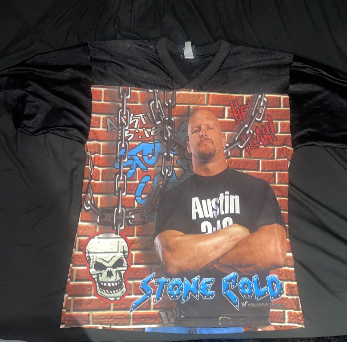 WWF VTG WWF 1999 Stone Cold Steve Austin Jersey Size US L / EU 52-54 / 3 - 1 Thumbnail