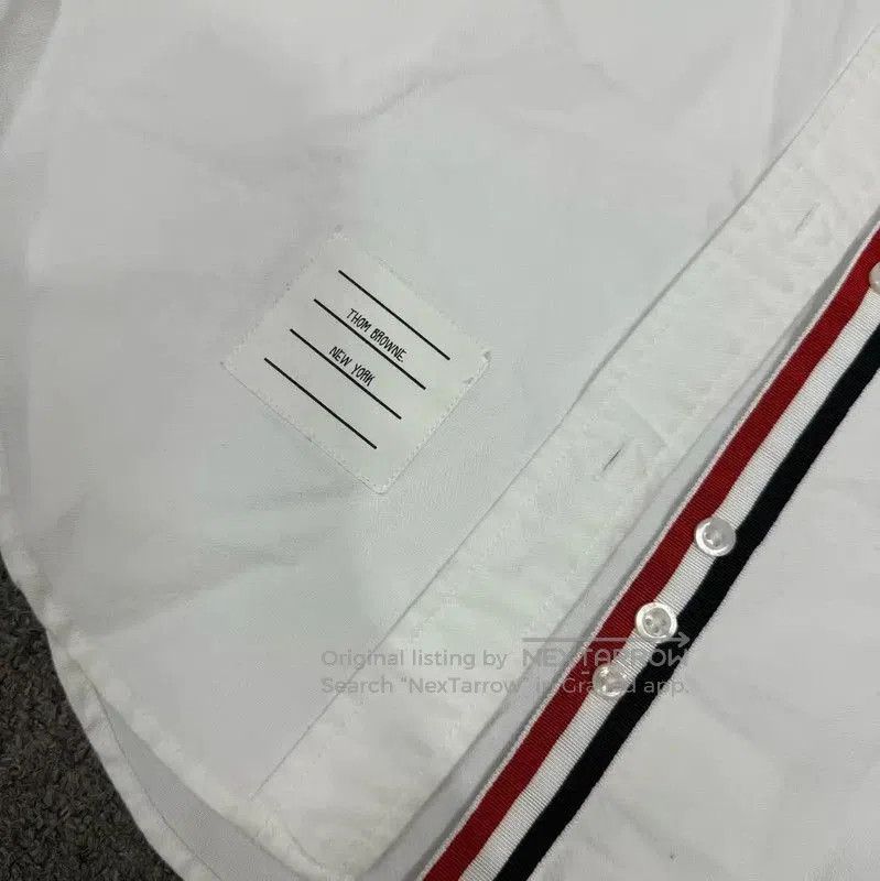 Thom Browne Thom Browne White Cotton Long Sleeve Shirt . Size US L / EU 52-54 / 3 - 4 Thumbnail