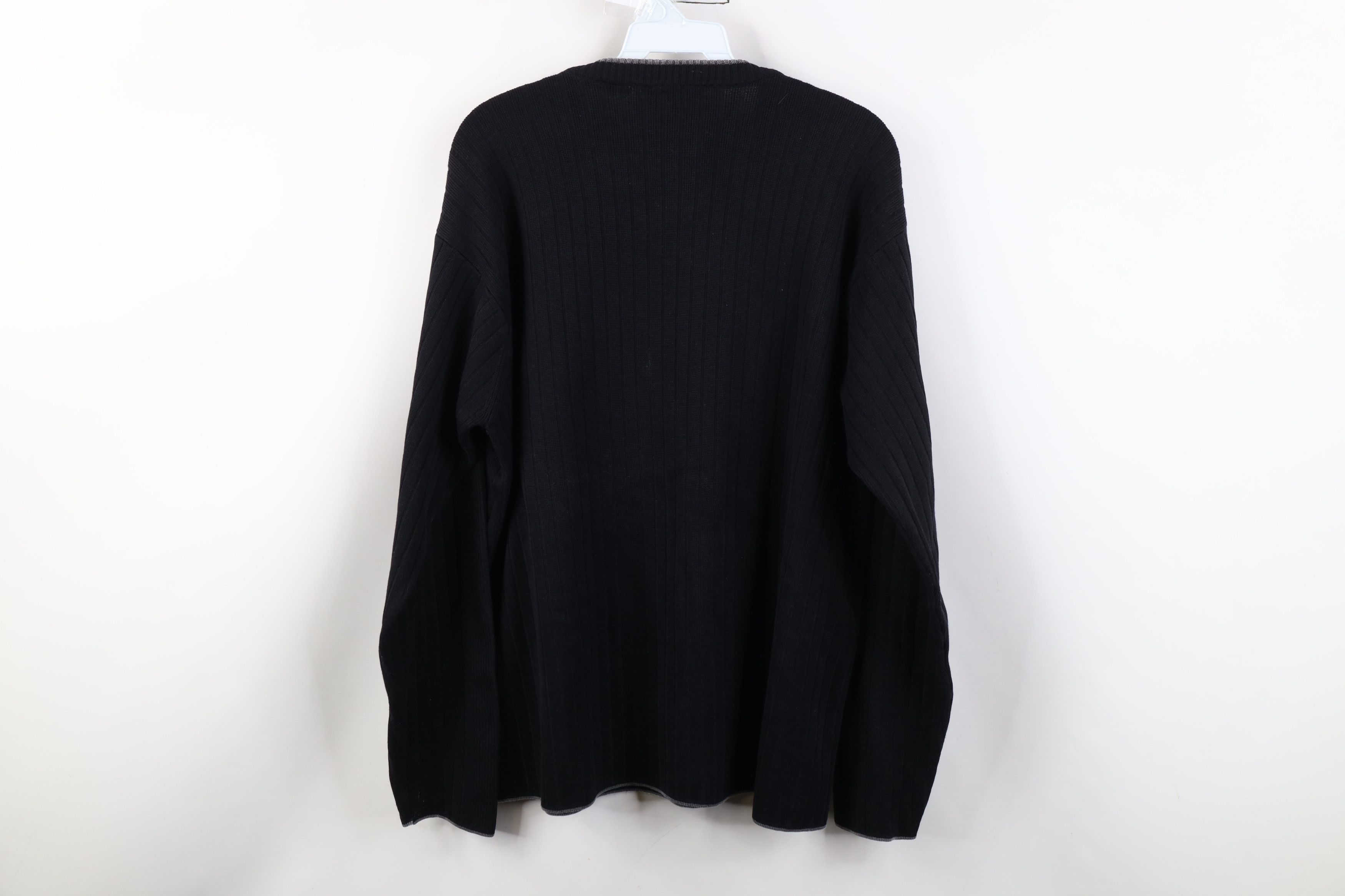 Quiksilver Vintage 90s Y2K Quiksilver Surfing Knit V-Neck Sweater Black Size US L / EU 52-54 / 3 - 12 Thumbnail