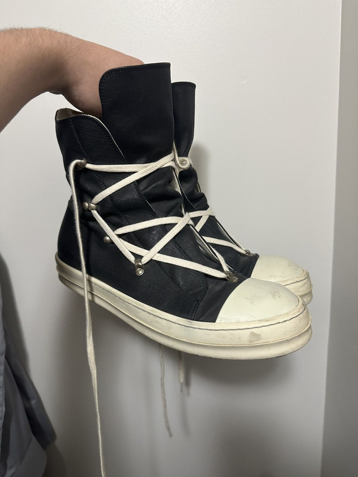 リックオウエンスRICKOWENS ヘキサ（Hexa denim high-top