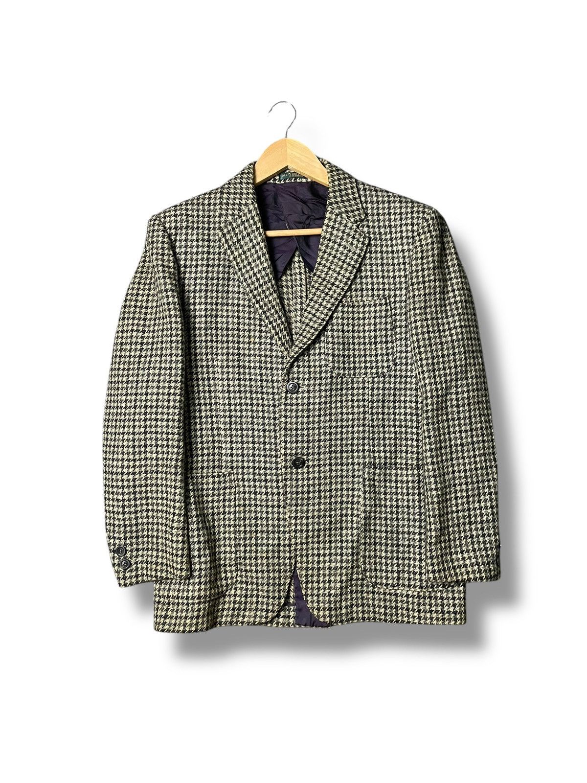 Designer × Japanese Brand × Vintage ALL Billiken Brand Houndstooth Wool Coat (59) Size US XS / EU 42 / 0 - 1 Thumbnail