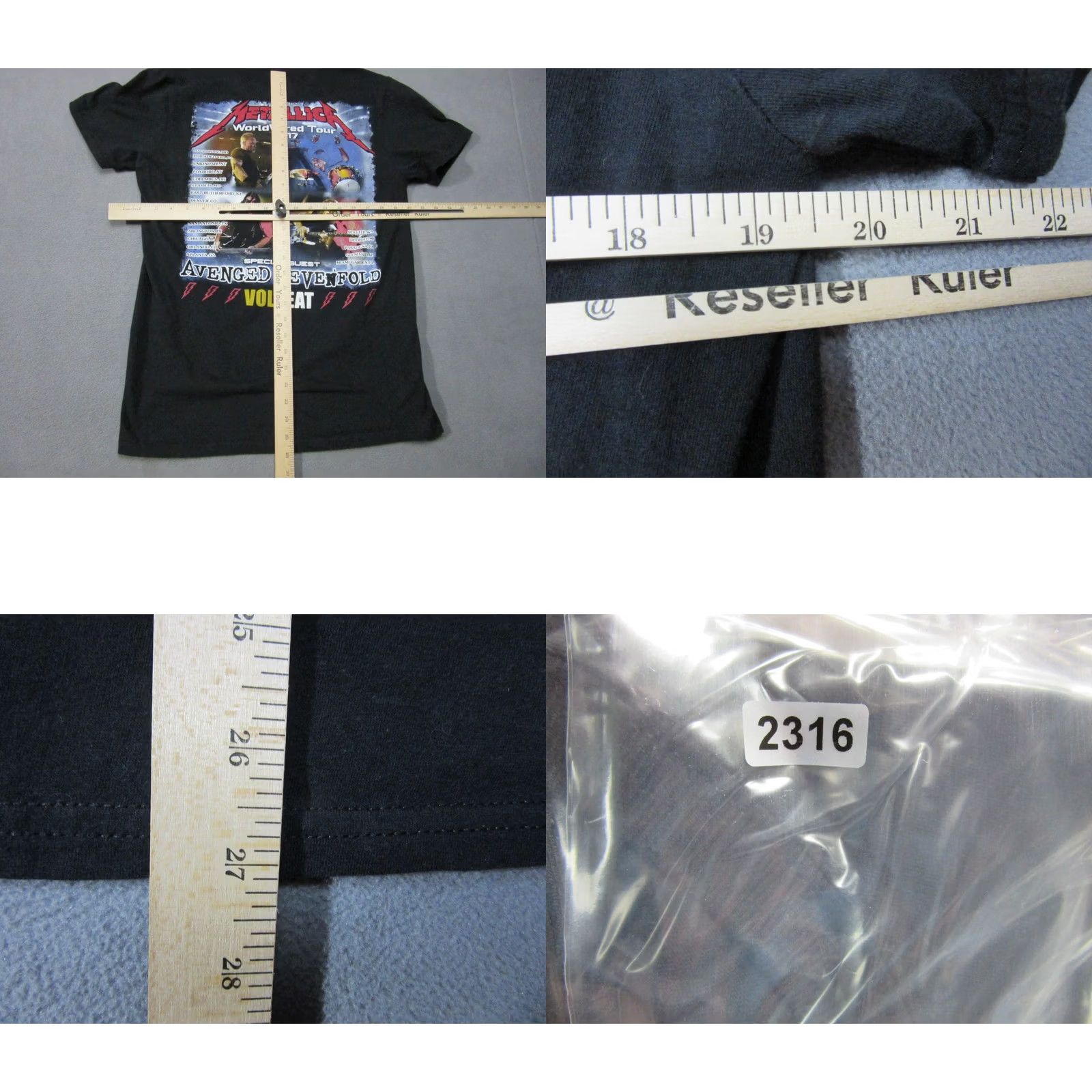 Gildan Metallica Shirt Mens Medium Black World Tour 2017 Heavy Metal Rock Band Grunge Gildan Size US M / EU 48-50 / 2 - 8 Thumbnail