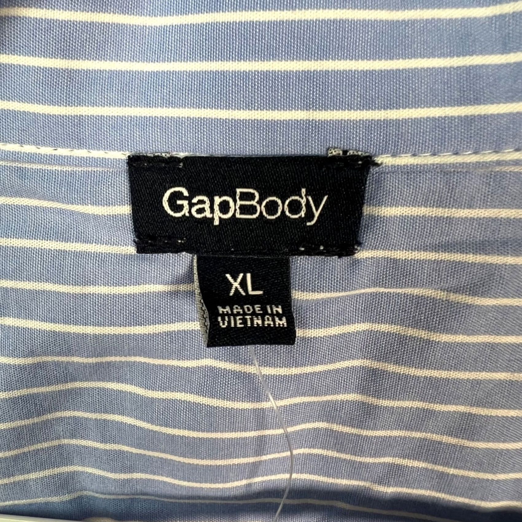 Gap GapBody Pajama Shirt Womens XL Blue White Striped 100% Cotton NEW! Size XL / US 12-14 / IT 48-50 - 3 Thumbnail