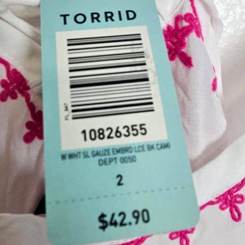 Torrid Torrid Womens Gauze Embroidered Lace Back Cami Tank 2X Boho Size XXL / US 16-18 / IT 52-54 - 5 Thumbnail