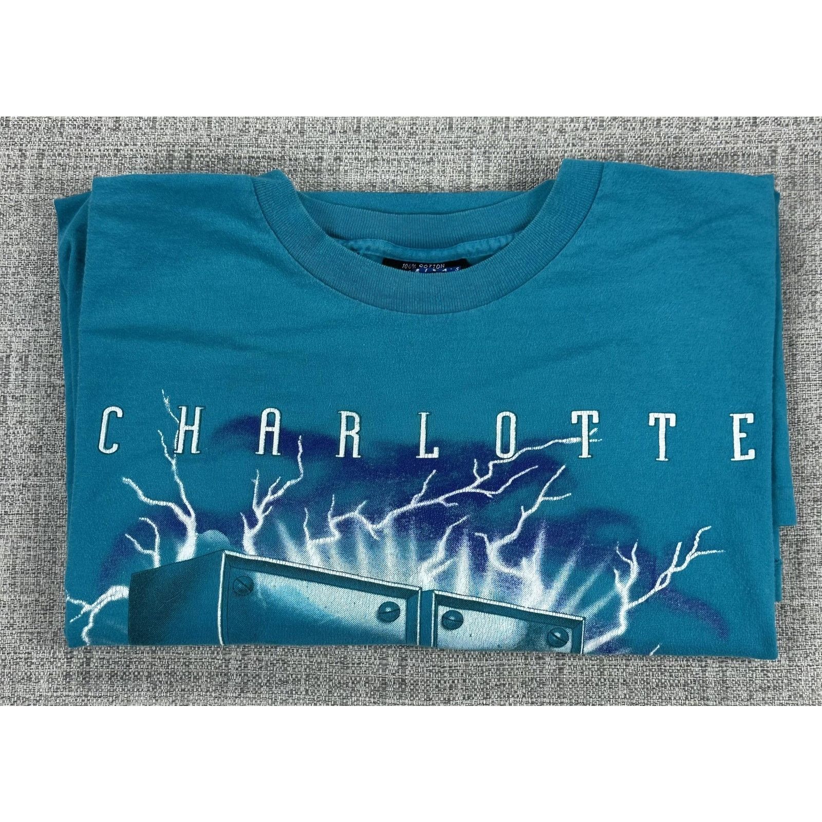 Other Vintage Charlotte Hornets Shirt XL Lightning Mascot USA 90s Size US XL / EU 56 / 4 - 14 Thumbnail