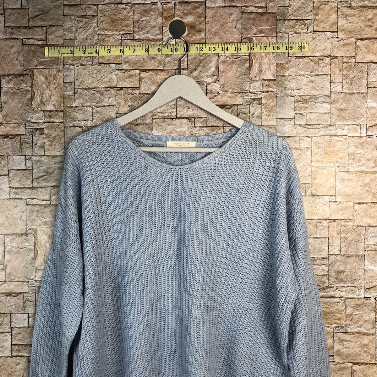 Homespun Knitwear × Japanese Brand Choco Raffine Blue plain Knitwear #A898 Size US M / EU 48-50 / 2 - 2 Thumbnail