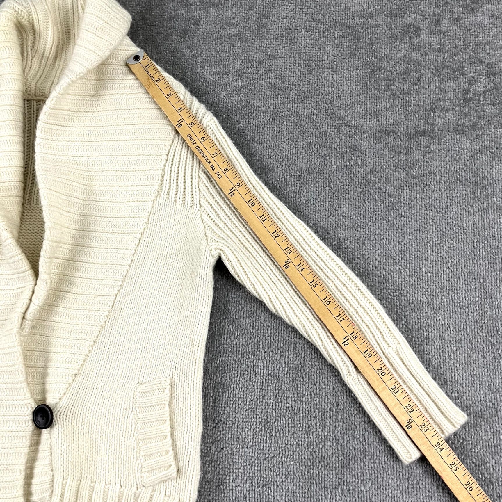 Vintage RUEHL Cardigan Womens Medium Brown Wool Alpaca Cable Knit Shawl Button Sweater Size M / US 6-8 / IT 42-44 - 7 Thumbnail