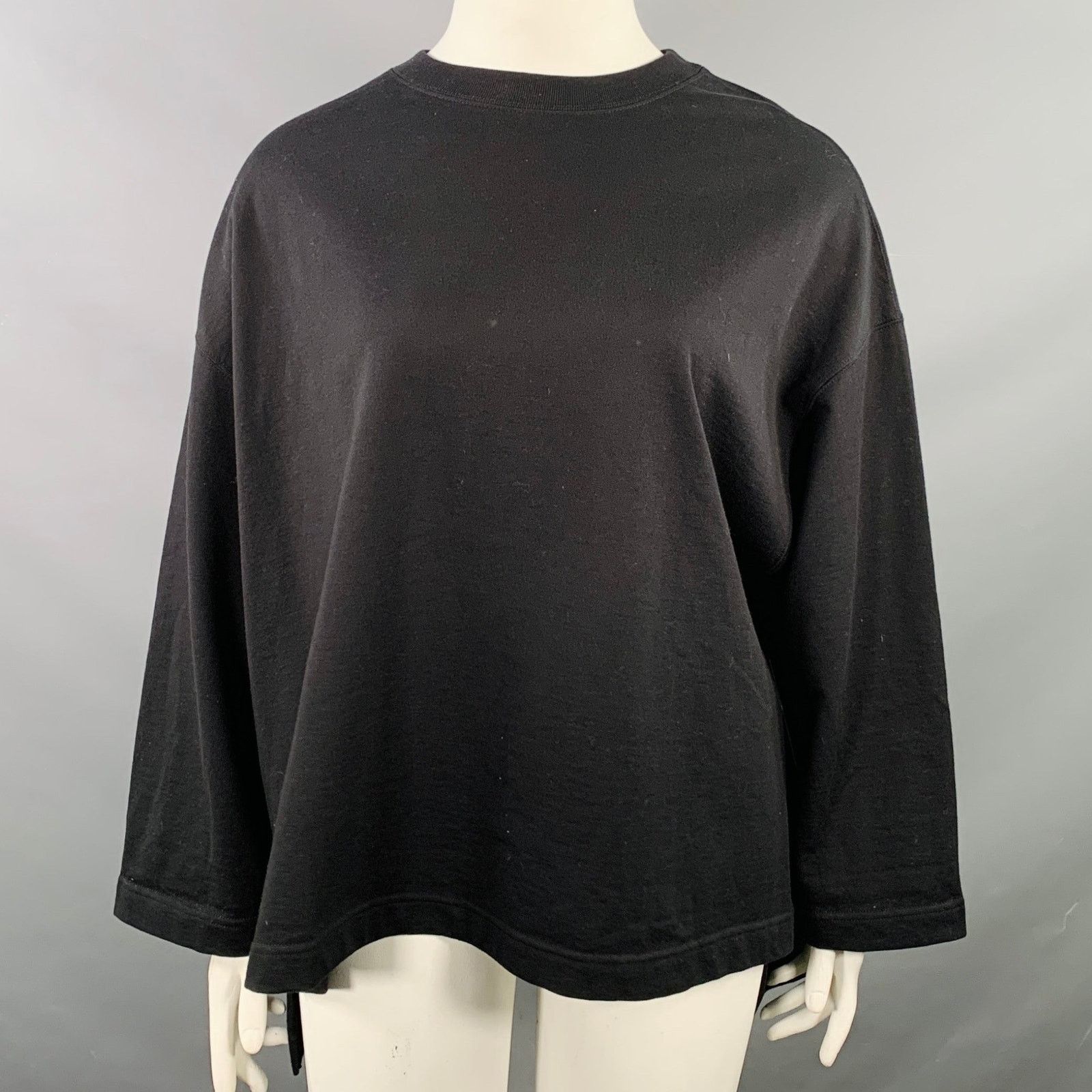 Other Black Cotton Oversized Crew Neck Sweatshirt Casual Top Size ONE SIZE - 1 Thumbnail