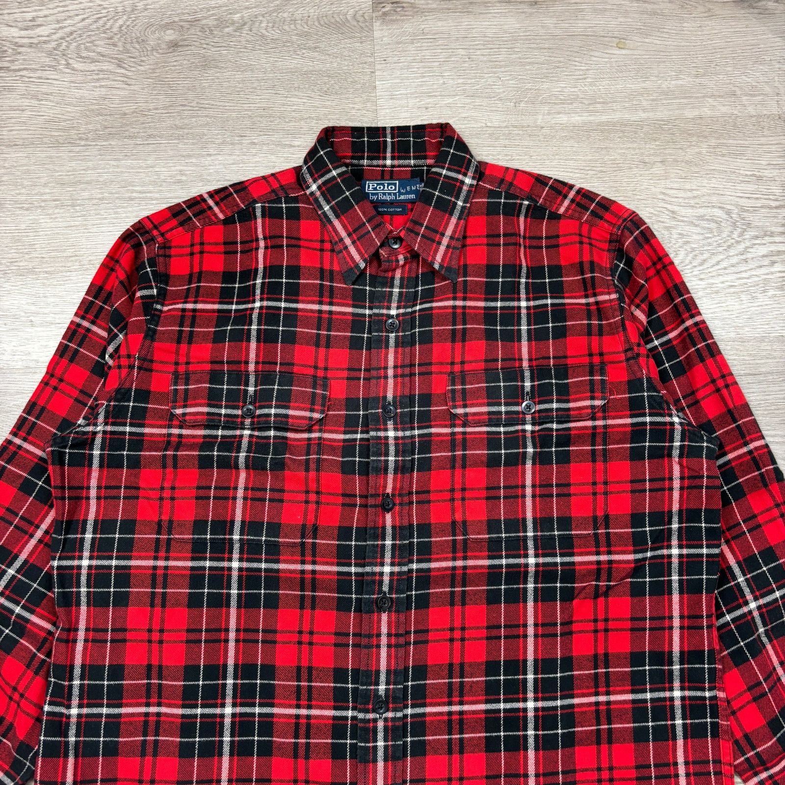 Polo Ralph Lauren × Vintage VTG Polo Ralph Lauren Flannel Button Up Shirt Men's Medium Size US M / EU 48-50 / 2 - 2 Thumbnail