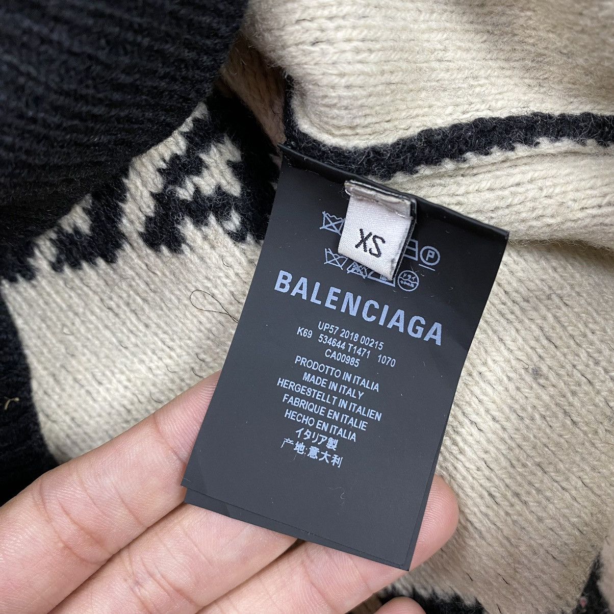 Balenciaga Balenciaga Halfzip Intarsia Logo Oversized Knitwear Size US S / EU 44-46 / 1 - 9 Thumbnail