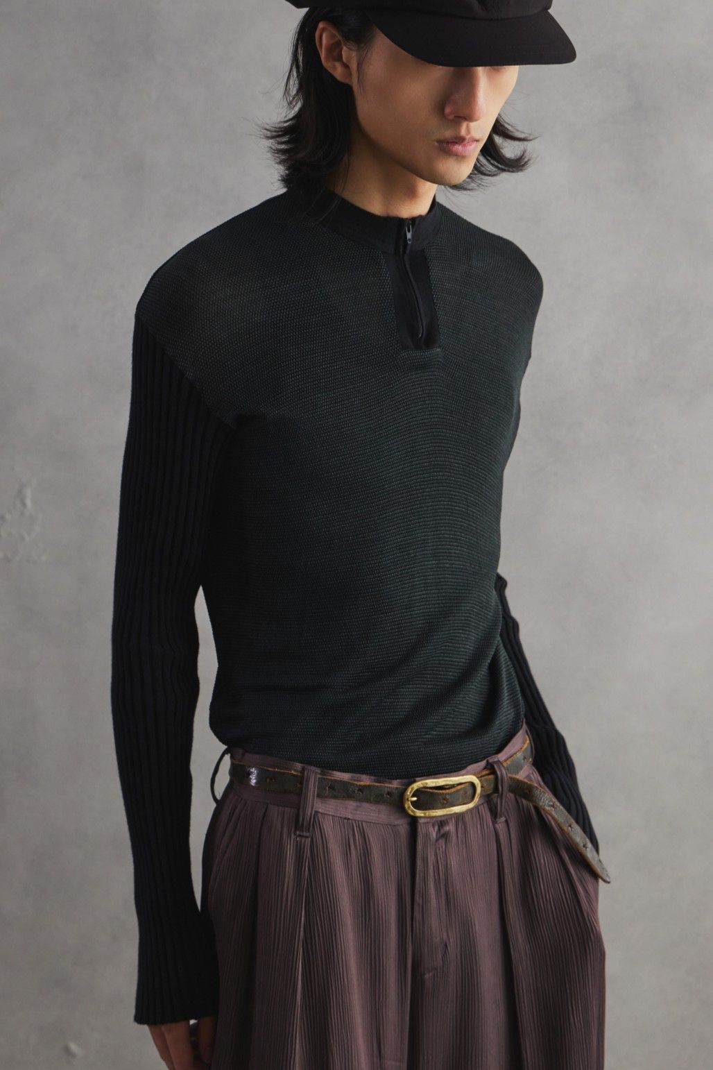 Y's for Men Y’s for Men Half-Zip Mesh Knit Top Size US M / EU 48-50 / 2 - 3 Thumbnail