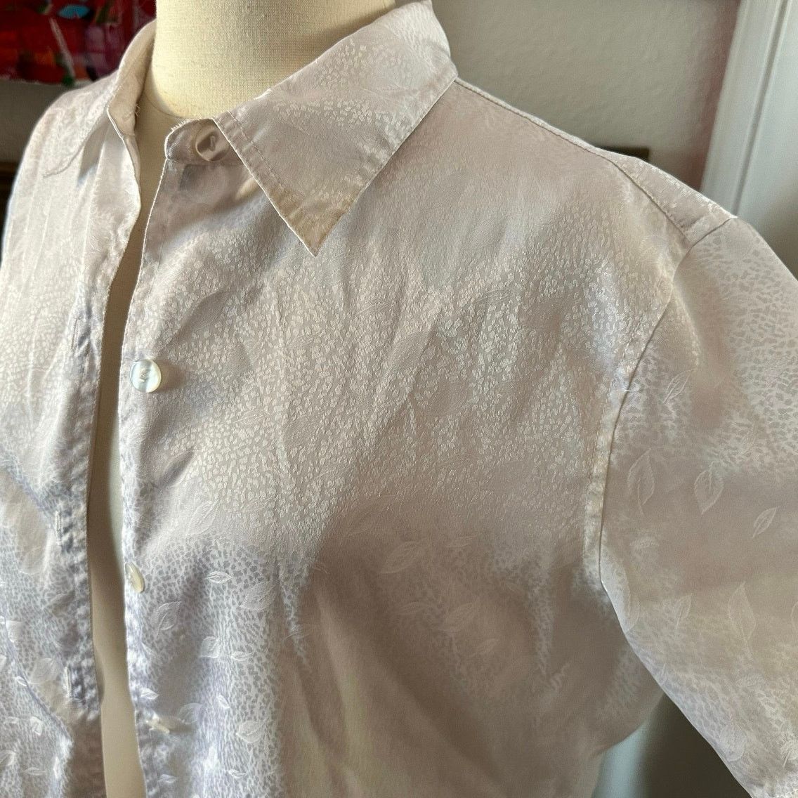 Other stained anna white floral button up blouse shirt Size L / US 10 / IT 46 - 2 Thumbnail