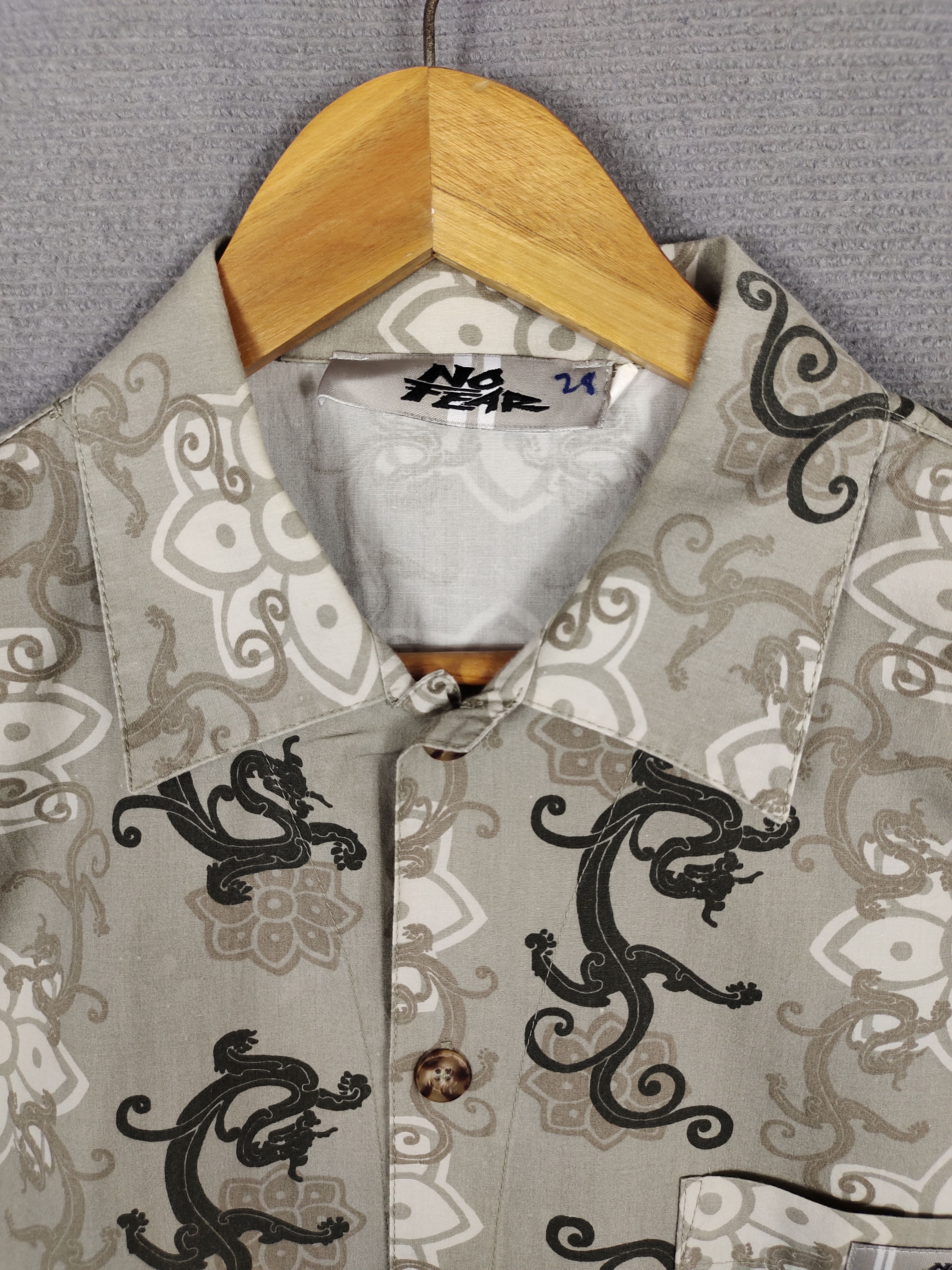 No Fear Vintage No Fear Surfing Dragon Printed Hawaiian Shirt Size US L / EU 52-54 / 3 - 6 Thumbnail