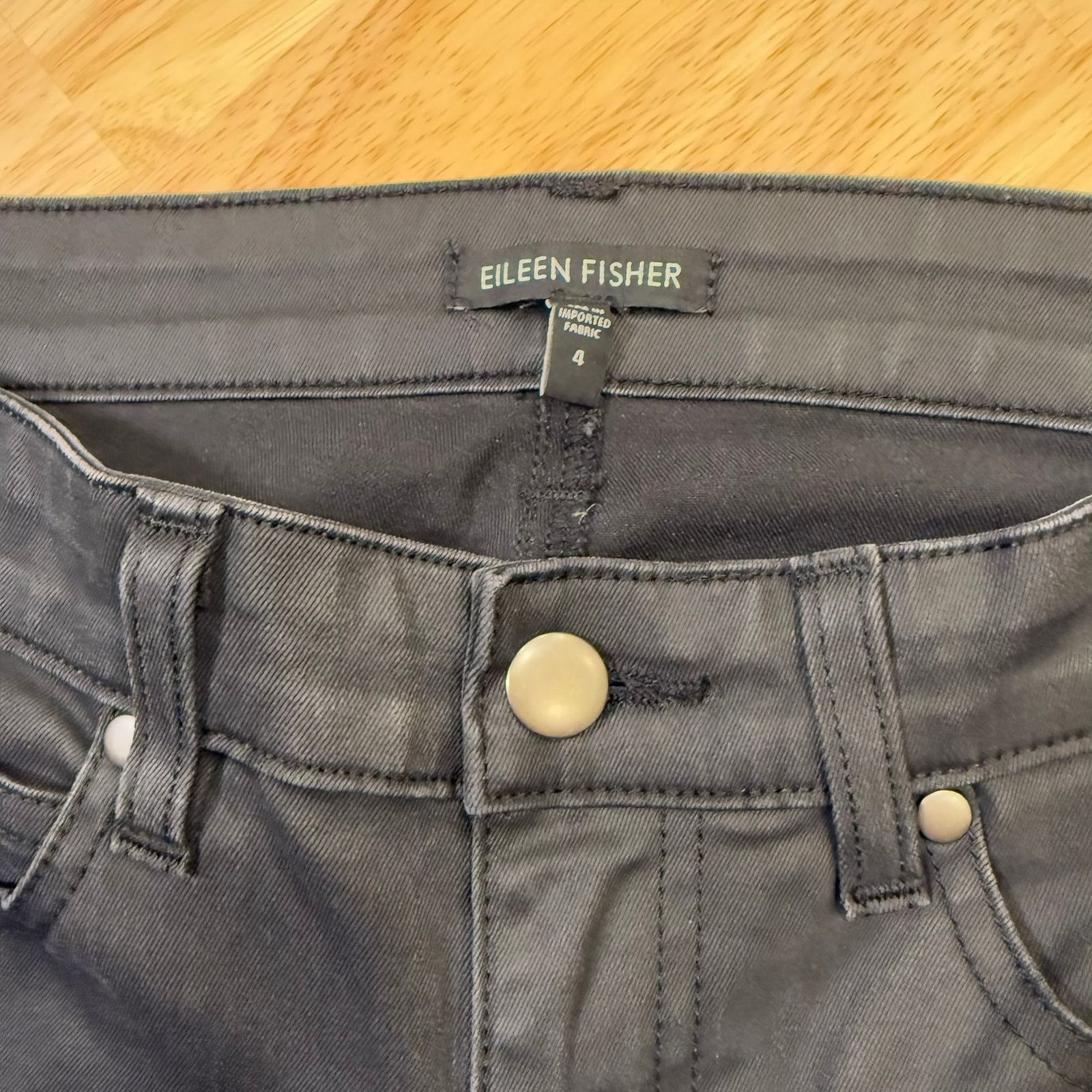 Eileen Fisher Eileen Fisher Organic Cotton Skinny Ankle Black Jeans size 4 Size 27" / US 4 / IT 40 - 4 Thumbnail