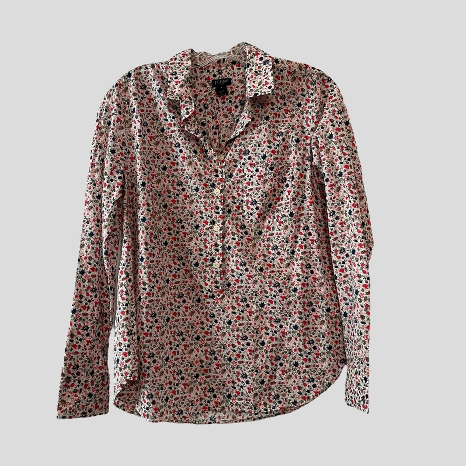 J.Crew J. Crew floral Oxford partial button up shirt Size S / US 4 / IT 40 - 4 Thumbnail
