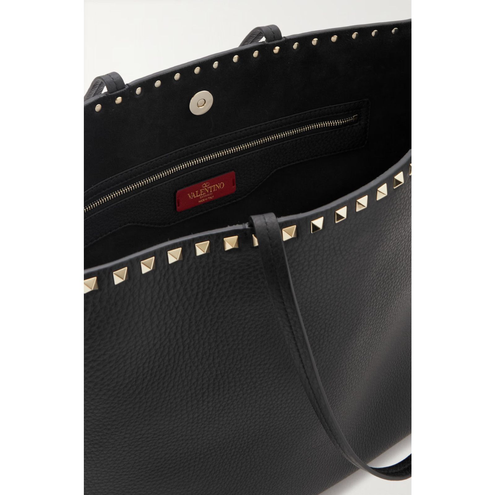 Valentino Valentino Garavani Rockstud Large Black Grained Tote Size ONE SIZE - 16 Thumbnail