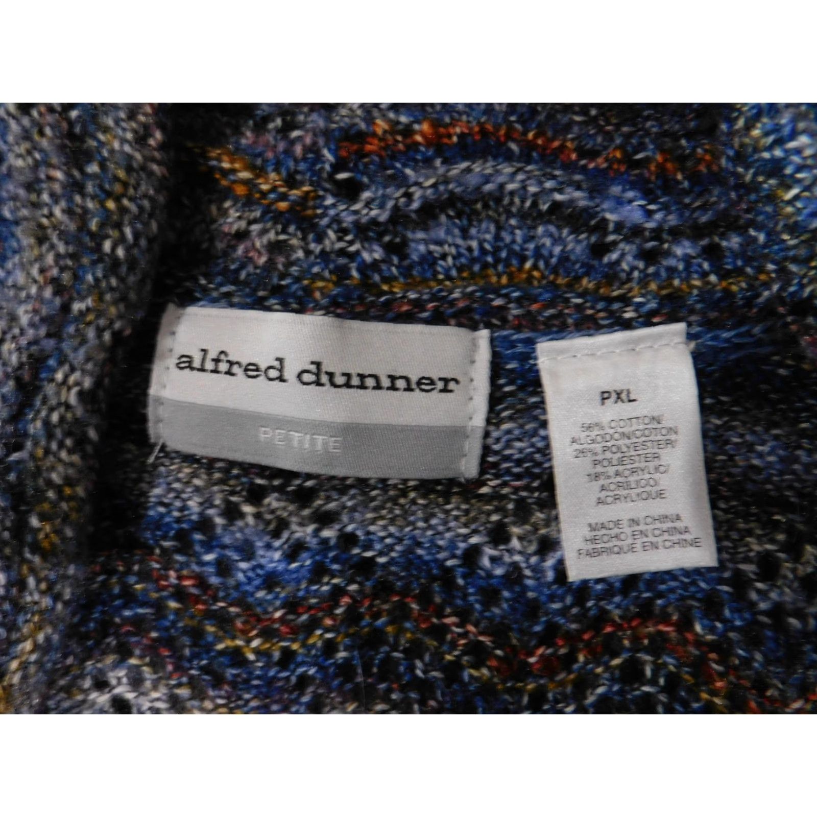Vintage VINTAGE Alfred Dunner Sweater Womens Petite XL Striped Open Front 3/4 Sleeve Cardigan Size XL / US 12-14 / IT 48-50 - 7 Thumbnail