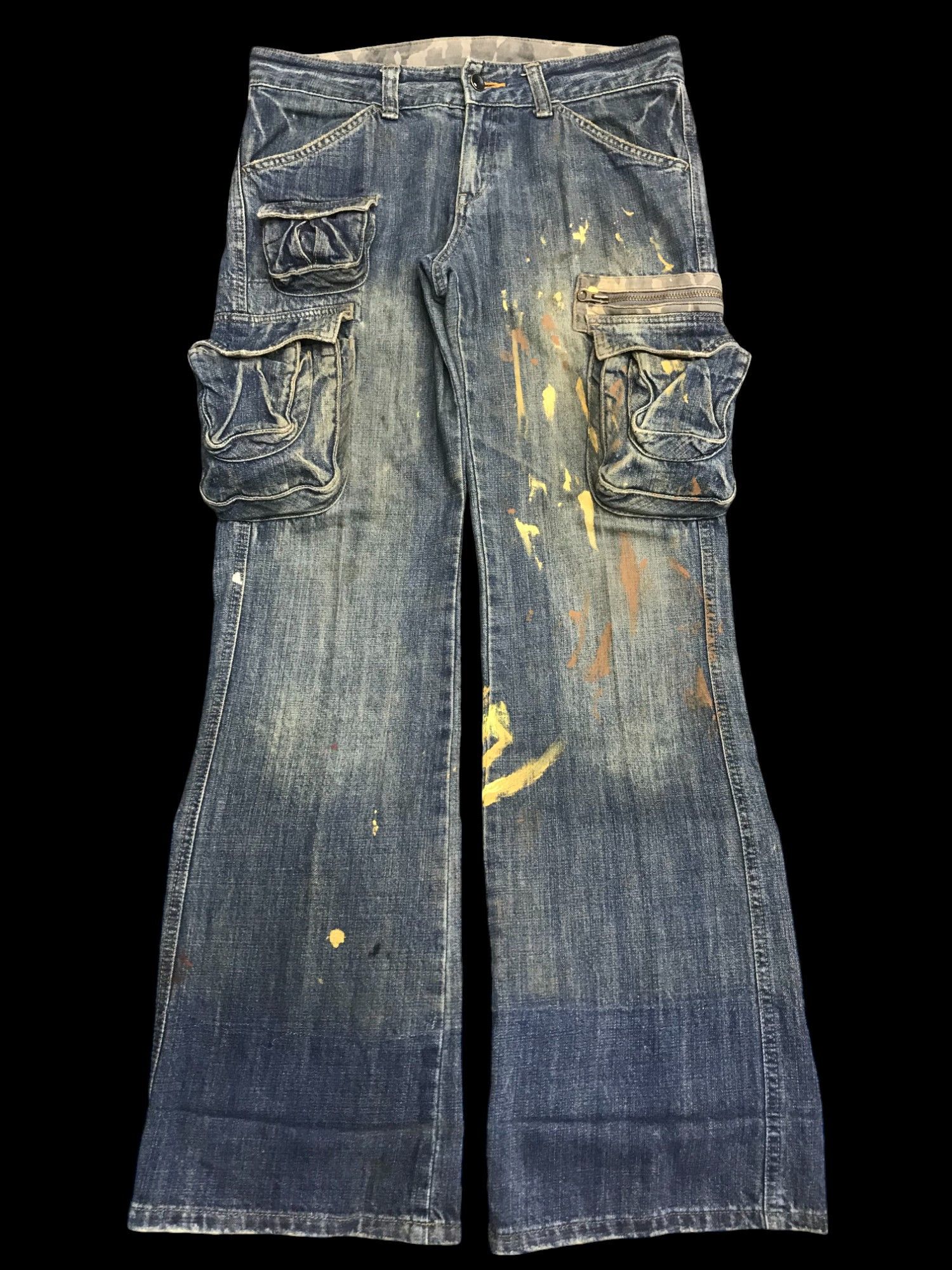 Flare🔥El BOITE Multi 3D pockets Japan Painter Jeans F1