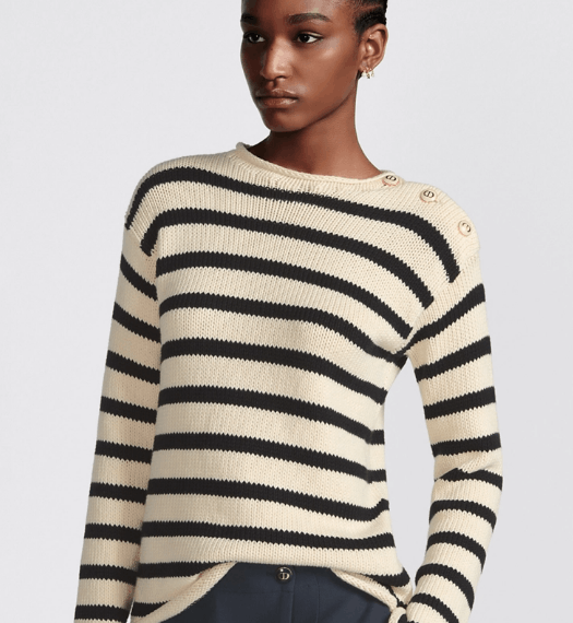 Dior o1w1db10525 054S22 Sweater in Ecru/Black Size XS / US 0-2 / IT 36-38 - 7 Thumbnail