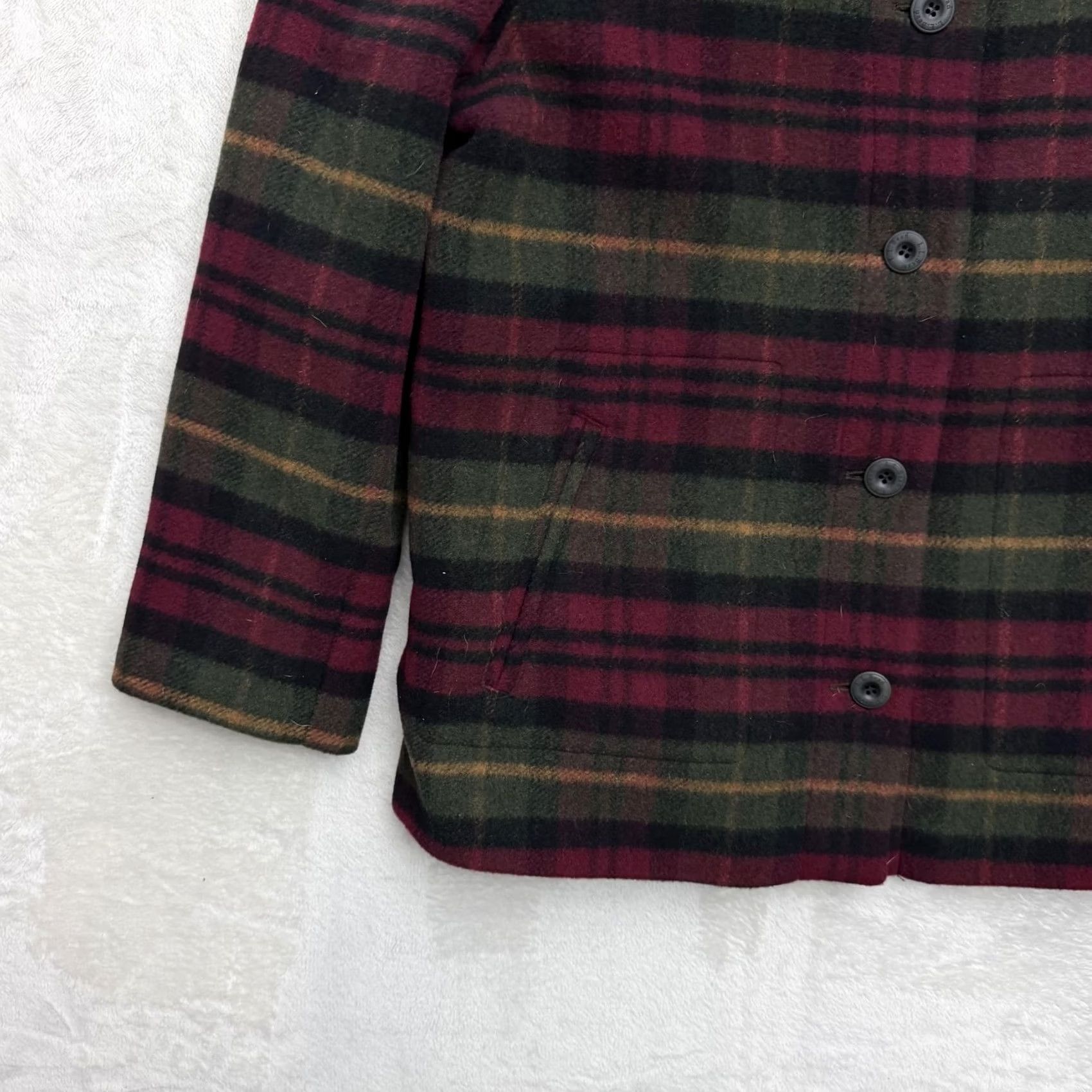 Vintage VINTAGE LL Bean Coat Jacket Womens Large Petite Plaid Faux Fur Collar Quilted Lined Size L / US 10 / IT 46 - 6 Thumbnail