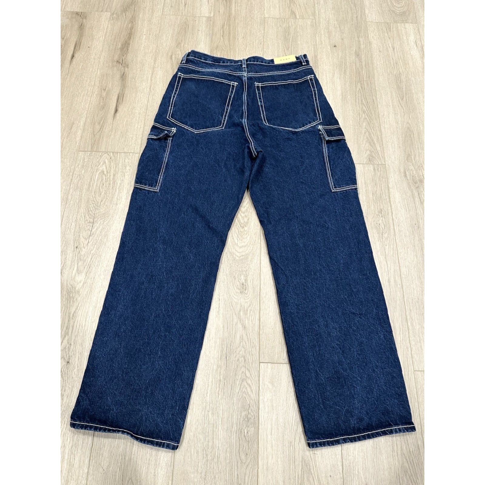 MNML mnml Jeans Men Wide-Leg Denim 34x33 Blue NWT Baggy Rave Fit Cargo Regular 100% Cotton Mens Jeans Size US 34 / EU 50 - 7 Thumbnail