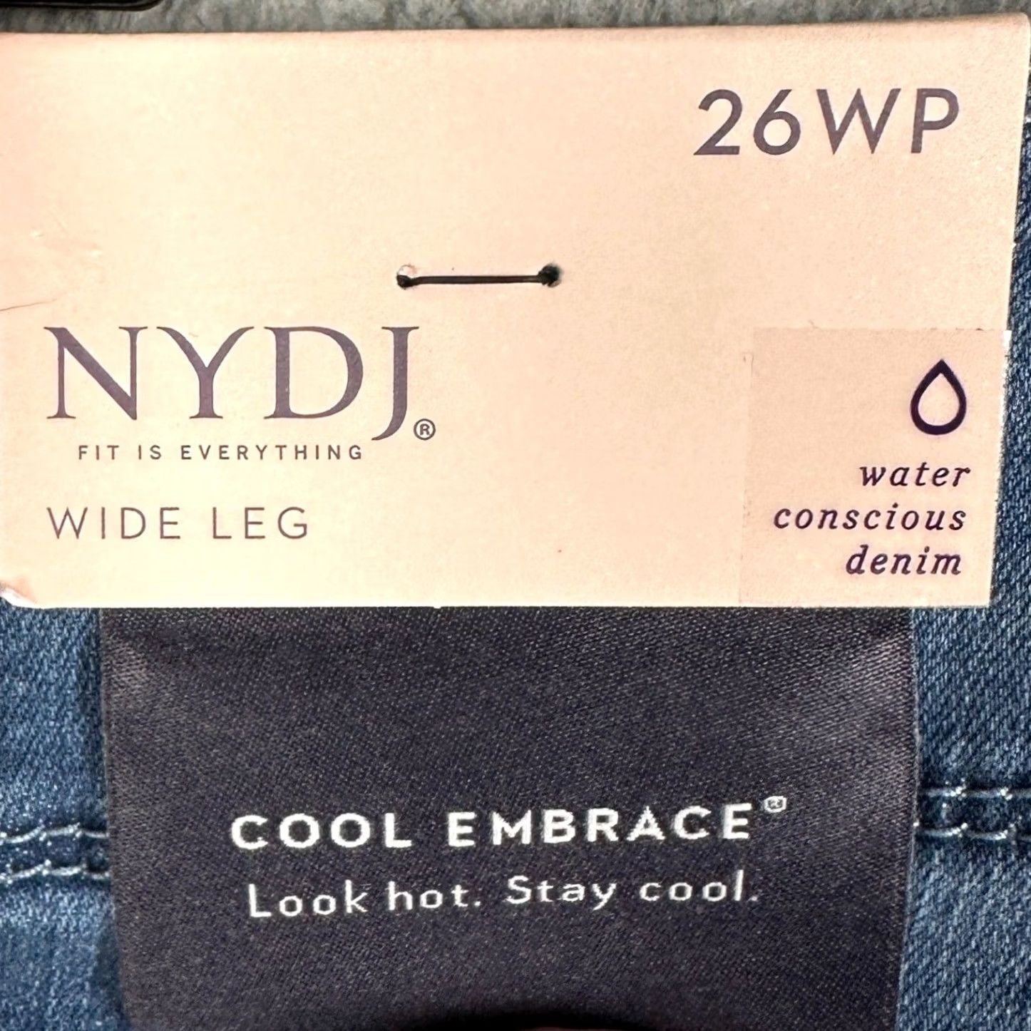 NYDJ NYDJ Jeans Womens 26WP Plus Petite Blue Cool Embrace Wide Leg Cropped Denim Capris / Jeans Wide Leg Crop 26W Womens Size 26" / US 2 / IT 38 - 2 Thumbnail